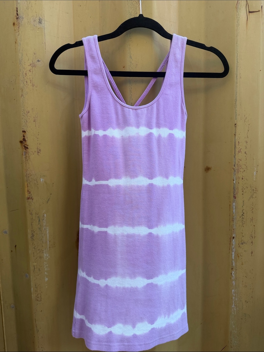 Sleeveless Tie-Dye Tank Dress in Light Lavender
